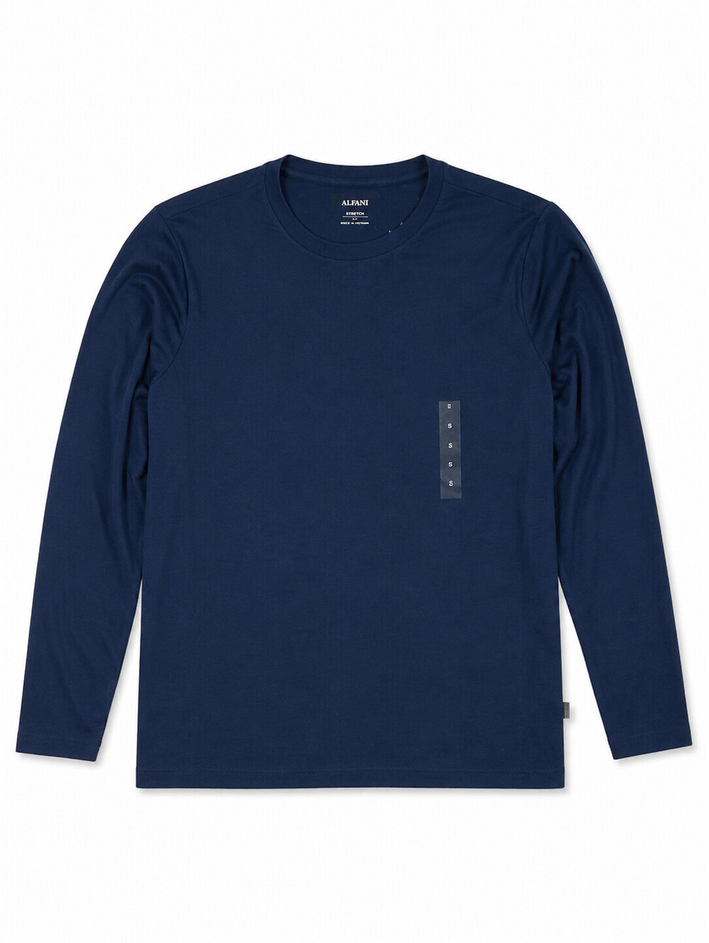 Alfani AlfaTech Long Sleeve Crewneck in Neo Navy Men's Size Small